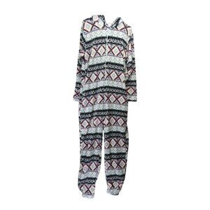 Rue 21 Fleece Hooded One Piece Pajama Sleep Wear in‎ Women’s Size XL pockets zip